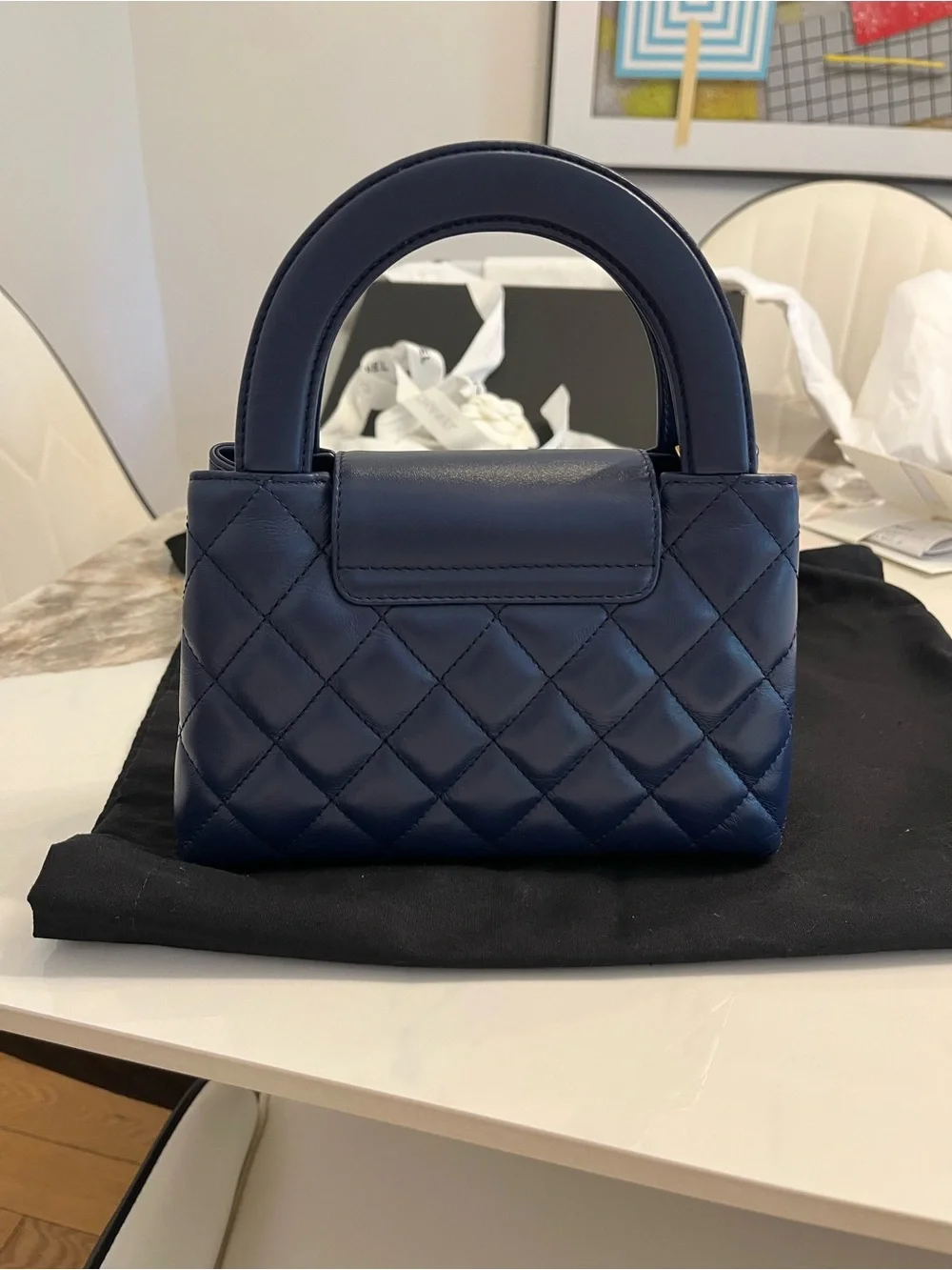 Brand New CHANEL Small Shopping Bag Dark Blue
